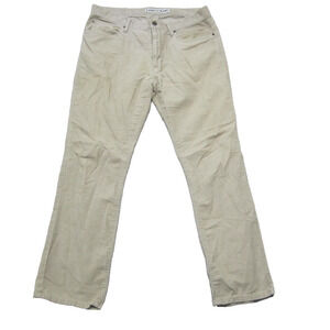 Express Jeans Rocco Pants Men's Size 36x32 Slim Fit Straight Leg Creme Corduroy